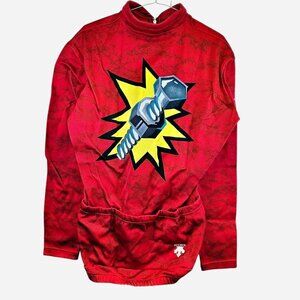 Vintage Descente Cycling Jersey T Shier Luxury Hype Red L Size